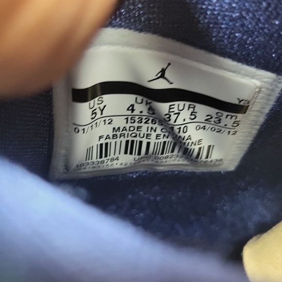 Size 5- Jordan 12 Retro Obsidian 2012 OG ALL VNDS WORN ONCE.Men's Size 5. OG BOX - Picture 12 of 16